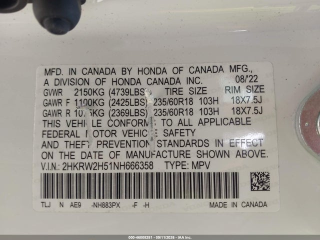 2022 HONDA CR-V AWD EX 9