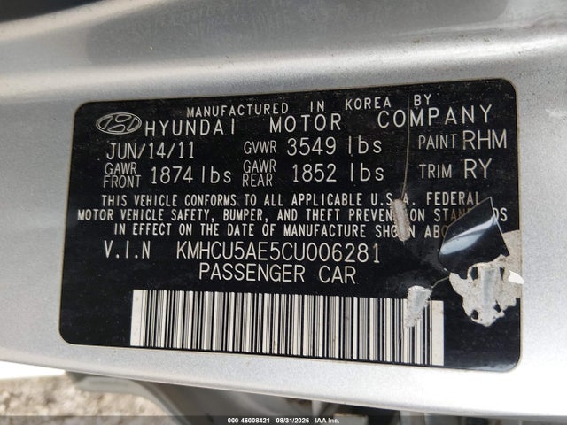 2012 Hyundai ACCENT SE 照片 9