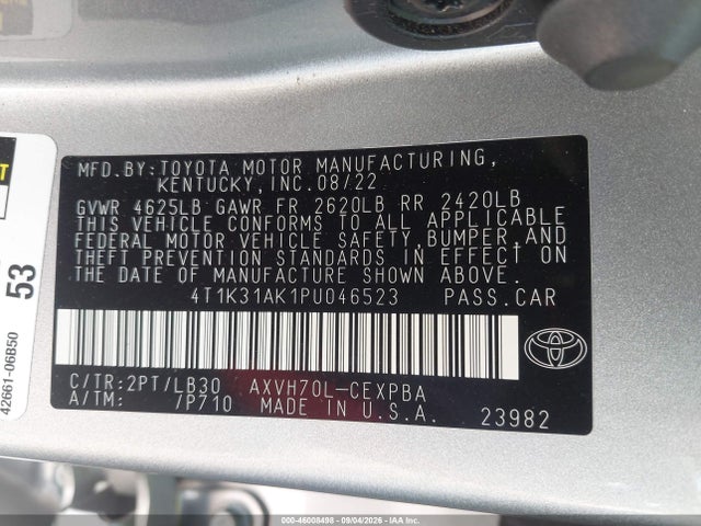2023 TOYOTA CAMRY XSE HYBRID 9
