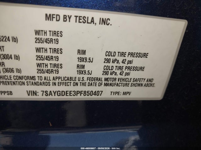 2023 TESLA MODEL Y AWD/LONG RANGE DUAL MOTOR ALL-WHEEL DRIVE 9