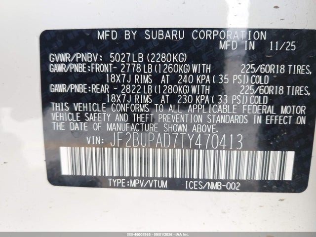 2026 SUBARU OUTBACK PREMIUM 9