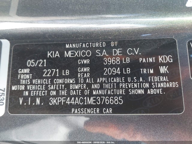 2021 KIA FORTE GT 9