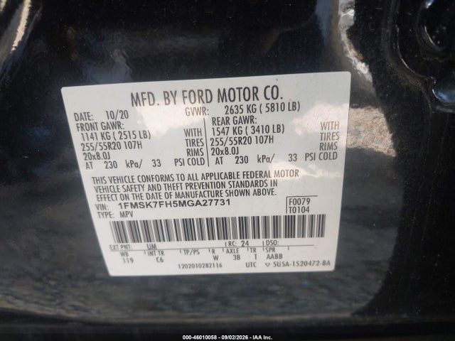 2021 FORD EXPLORER LIMITED 9