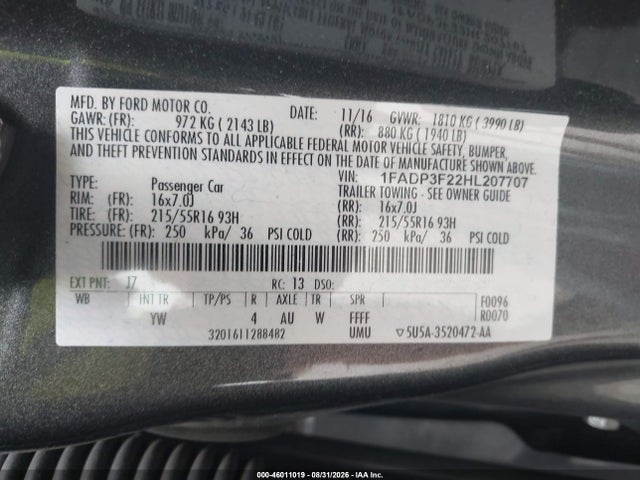 2017 FORD FOCUS SE 9