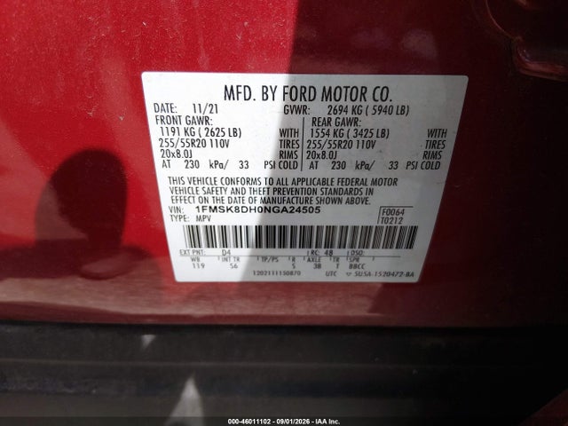 2022 FORD EXPLORER XLT 9