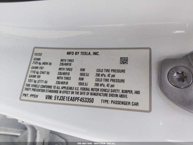 2023 TESLA MODEL 3 REAR-WHEEL DRIVE 9
