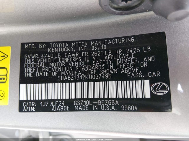 2019 LEXUS ES 350 F SPORT 9