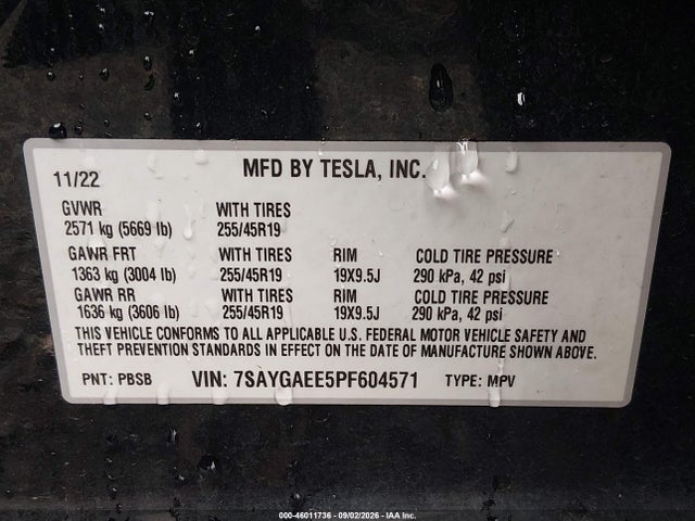 2023 TESLA MODEL Y AWD/LONG RANGE DUAL MOTOR ALL-WHEEL DRIVE 9