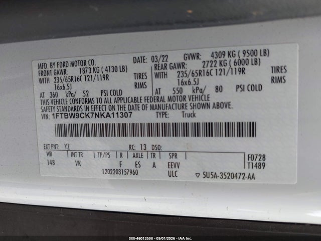 2022 FORD E-TRANSIT-350 9