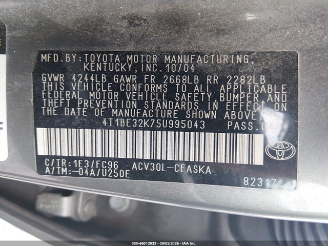 2005 Toyota CAMRY SE 照片 9