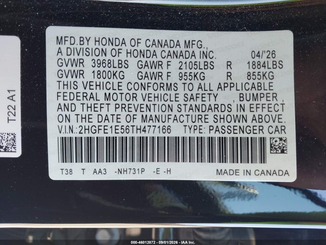 2026 HONDA CIVIC SI SEDAN 9