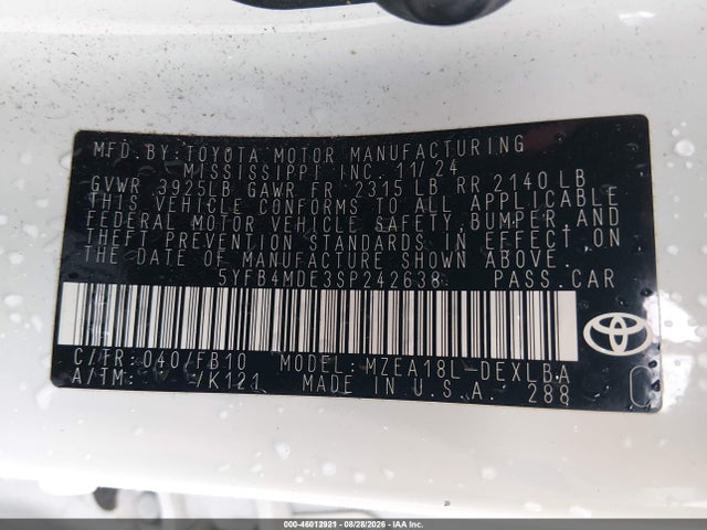 2025 TOYOTA COROLLA LE 9