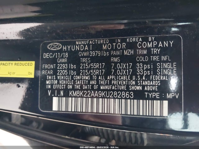 2019 HYUNDAI KONA SEL 9