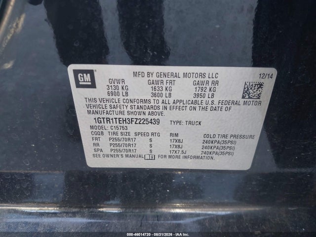 2015 GMC SIERRA 1500 photo 9