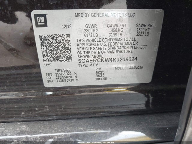2019 BUICK ENCLAVE FWD PREMIUM 9