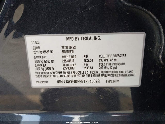 2026 TESLA MODEL Y ALL-WHEEL DRIVE/LONG RANGE LAUNCH SERIES/PREMIUM ALL-WHEEL DRIVE 9