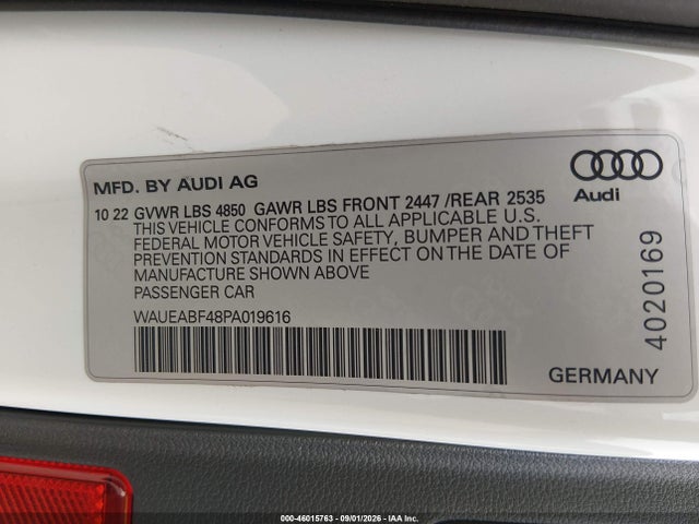 2023 AUDI A4 PREMIUM PLUS 45 TFSI S LINE QUATTRO S TRONIC 9