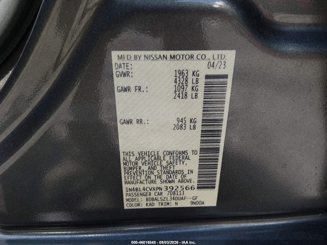 2023 NISSAN ALTIMA SR FWD 9