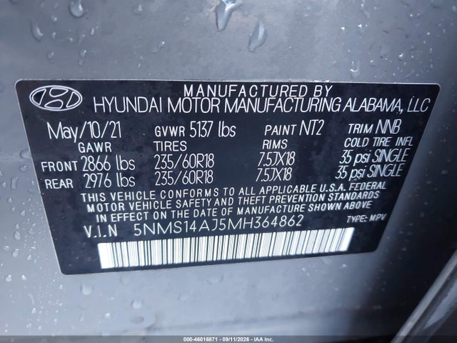2021 HYUNDAI SANTA FE SE 9