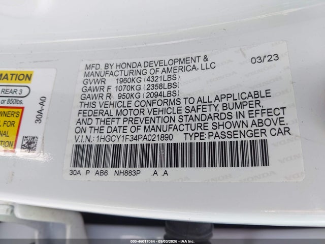 2023 HONDA ACCORD EX 9