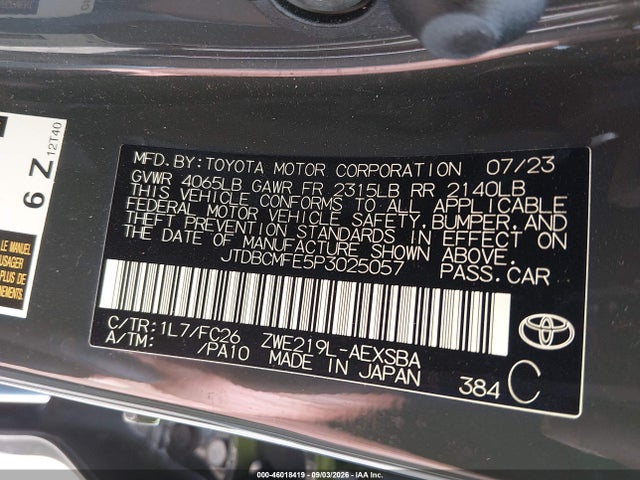 2023 TOYOTA COROLLA HYBRID SE INFRARED 9