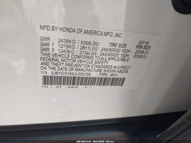 2018 ACURA MDX TECHNOLOGY PACKAGE ACURAWATCH PLUS PKG 9