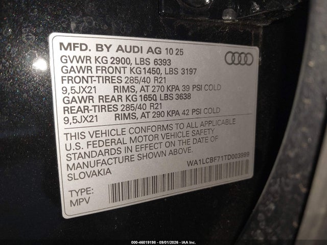 2026 AUDI Q7 PREMIUM PLUS 45 TFSI QUATTRO TIPTRONIC 9