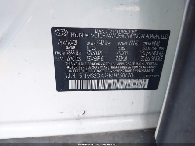2021 HYUNDAI SANTA FE SEL 4