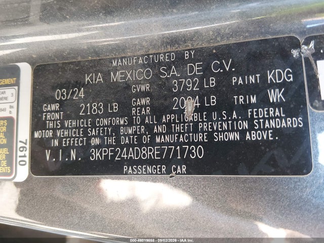 2024 KIA FORTE LXS 9