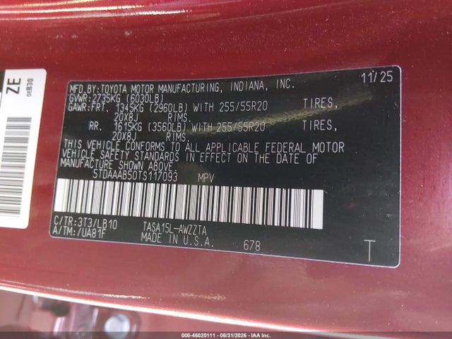 2026 TOYOTA GRAND HIGHLANDER PLATINUM 9
