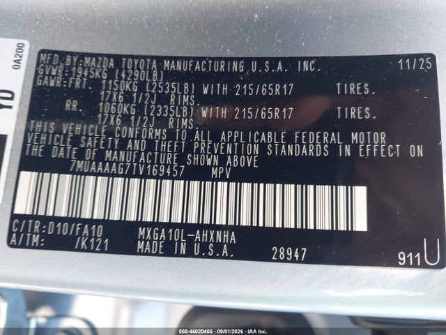2026 TOYOTA COROLLA CROSS L 9