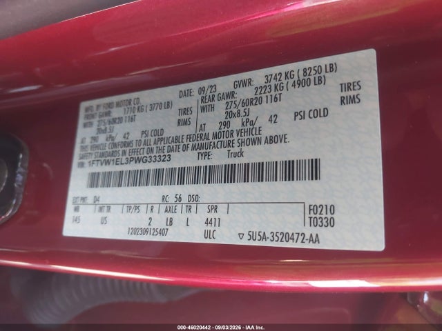 2023 FORD F-150 LIGHTNING XLT 9