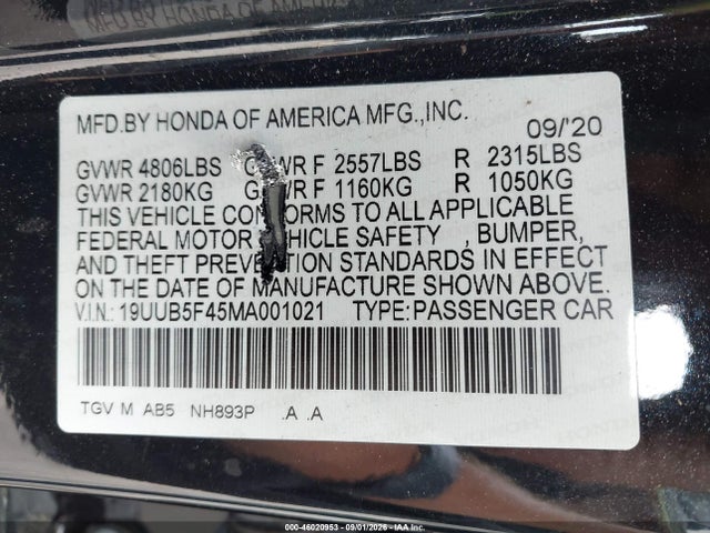 2021 ACURA TLX TECHNOLOGY PACKAGE 9