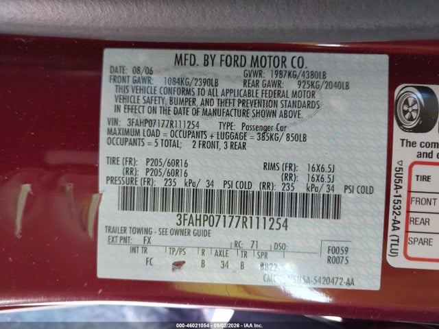 صورة 9 لـ 2007 FORD FUSION SE