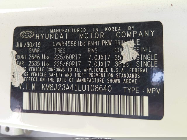 2020 HYUNDAI TUCSON SE 9