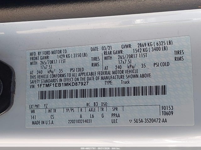 2021 FORD F-150 XL 9