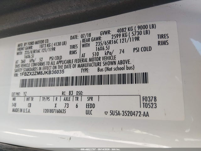 2018 FORD TRANSIT-350 XL 9