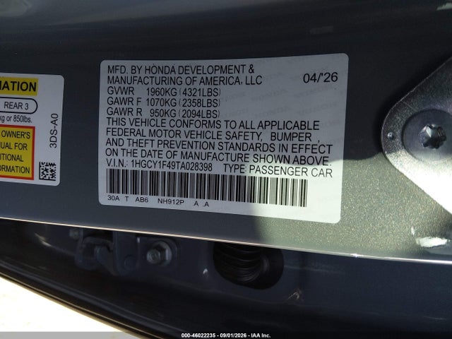 2026 HONDA ACCORD SE 9