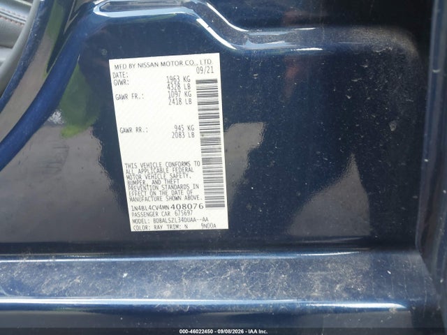 2021 NISSAN ALTIMA SR FWD 9
