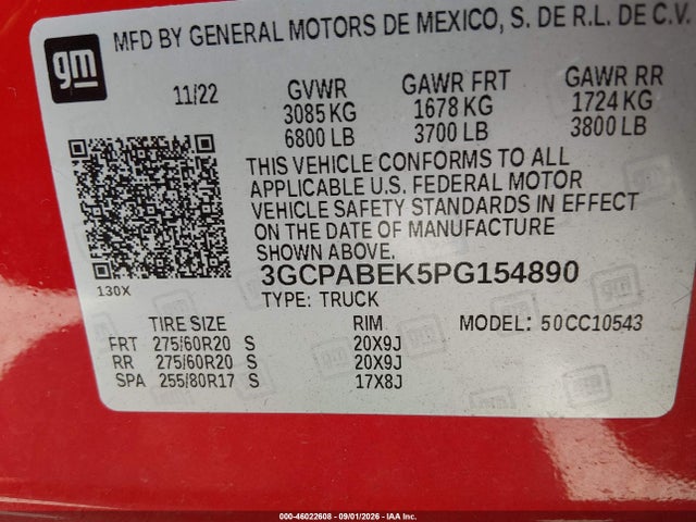 2023 CHEVROLET SILVERADO 1500 2WD SHORT BED CUSTOM 9