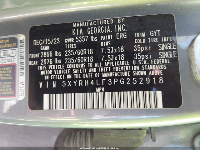 2023 KIA SORENTO EX 9