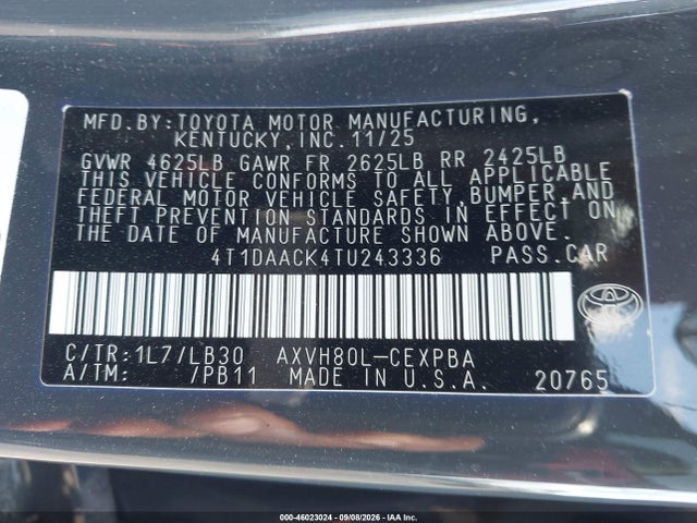 2026 TOYOTA CAMRY XSE 9