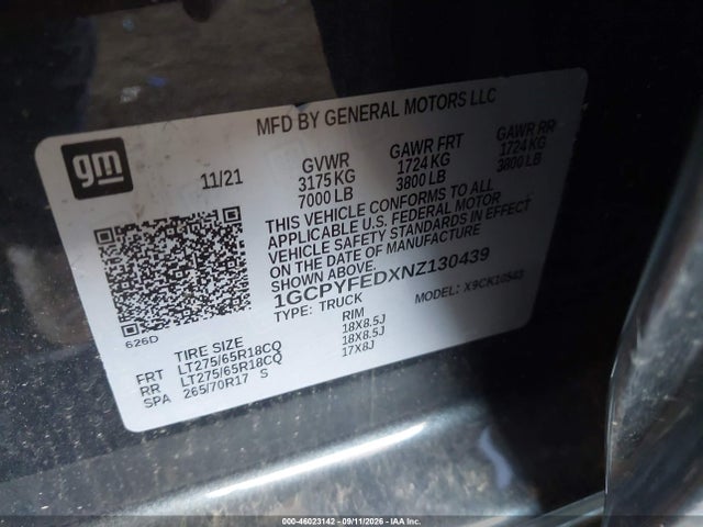 2022 CHEVROLET SILVERADO 1500 LTD 4WD SHORT BED LT TRAIL BOSS 9