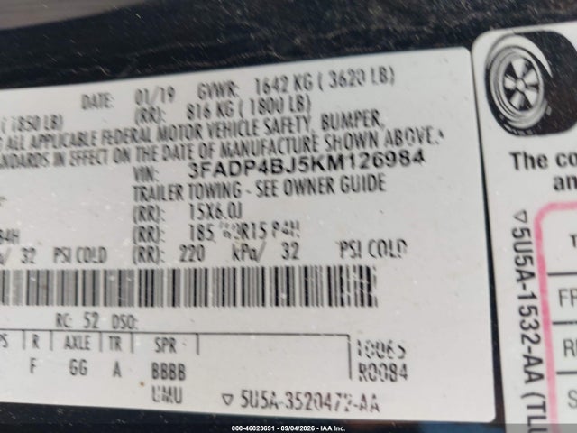 2019 FORD FIESTA SE 9