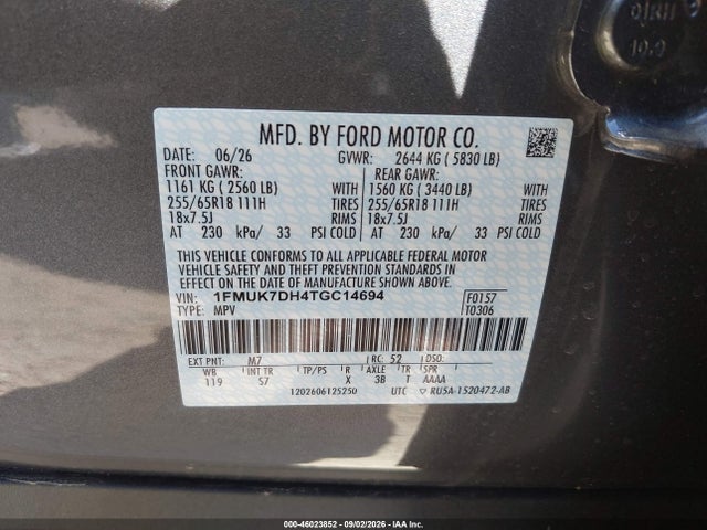 2026 FORD EXPLORER ACTIVE 9