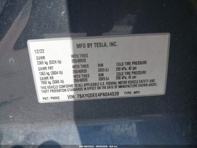 2023 TESLA MODEL Y AWD/LONG RANGE DUAL MOTOR ALL-WHEEL DRIVE 9