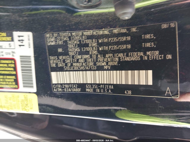 2017 TOYOTA SIENNA LE 7 PASSENGER 9
