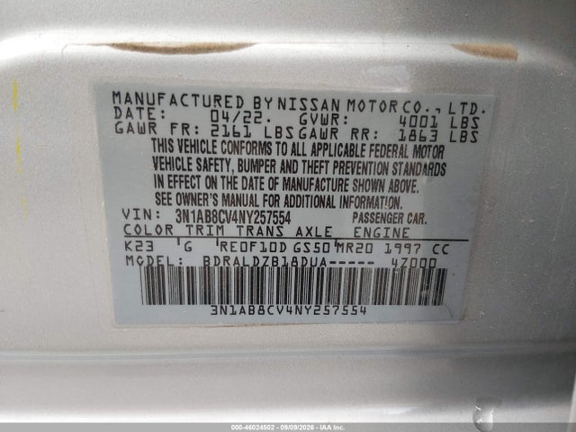 2022 NISSAN SENTRA SV XTRONIC CVT 9