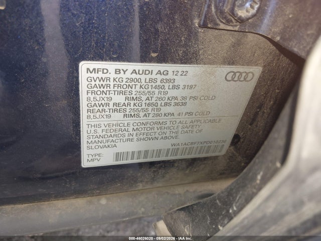 2023 AUDI Q7 PREMIUM 45 TFSI QUATTRO TIPTRONIC 9