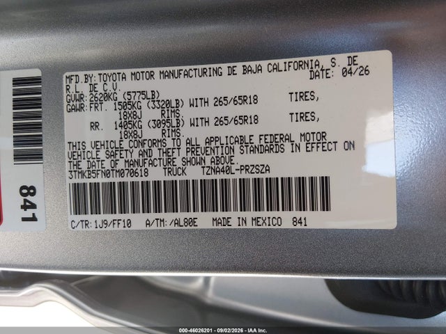 2026 TOYOTA TACOMA SR5 9